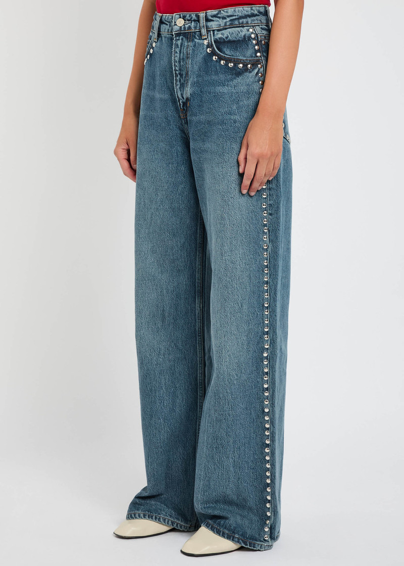 Reformation Reformation Cary Studded Wide-leg Jeans outlook