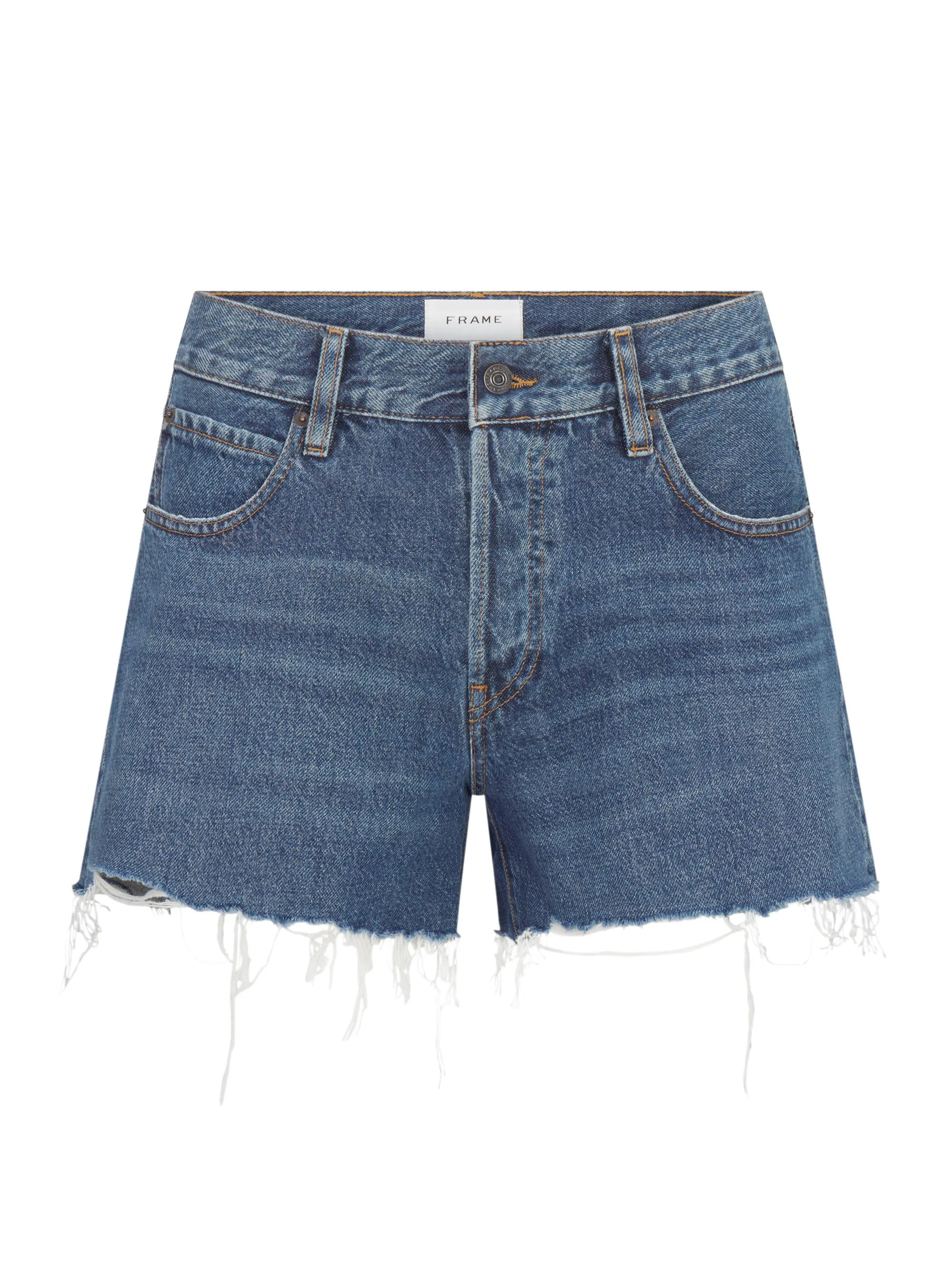 Women's The Long Hang Raw-Edge Denim Shorts - Goose - 1