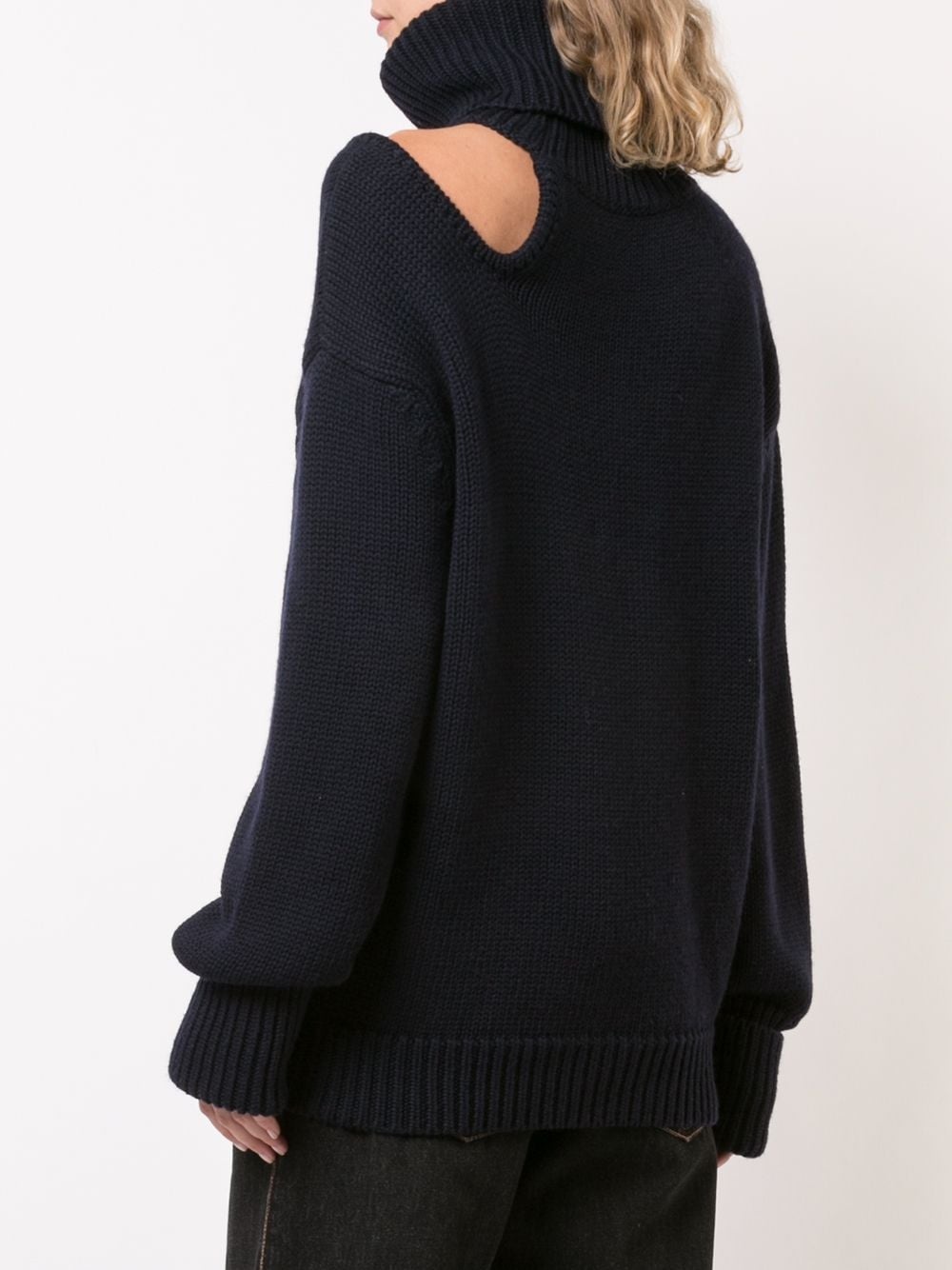 cut-out detail turtleneck jumper  - 4