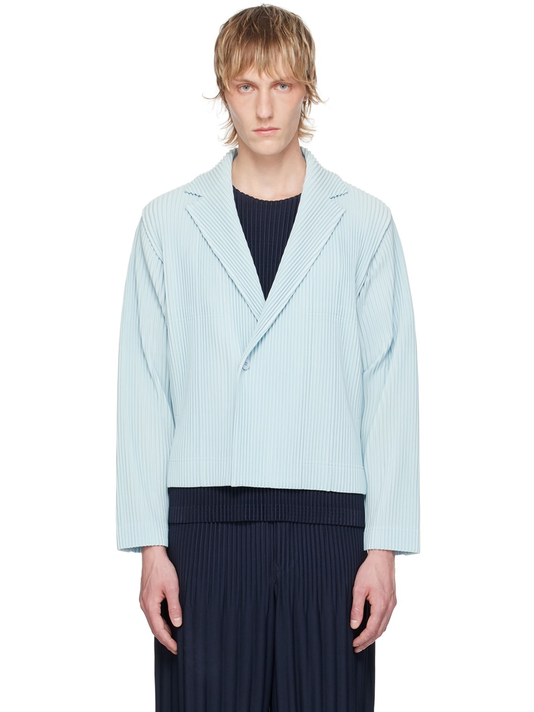 ISSEY MIYAKE Blue Tailored Pleats 2 Blazer | REVERSIBLE