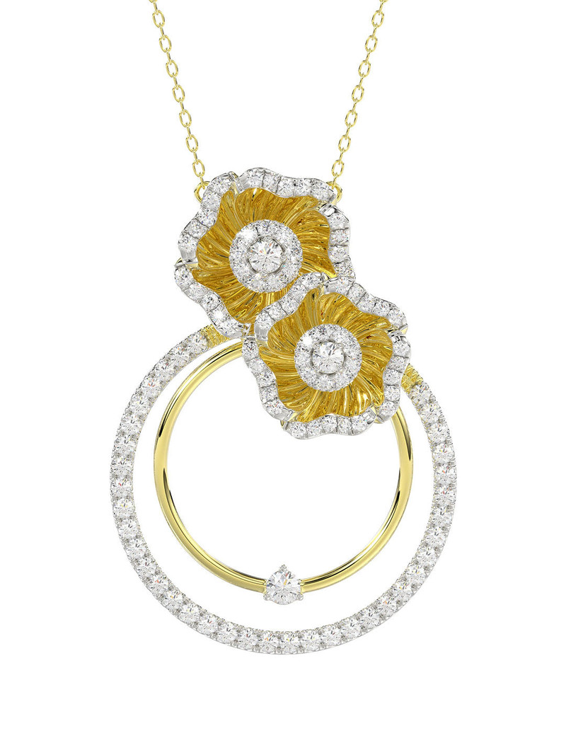 Marchesa HALO FLOWER YELLOW GOLD PENDANT NECKLACE outlook