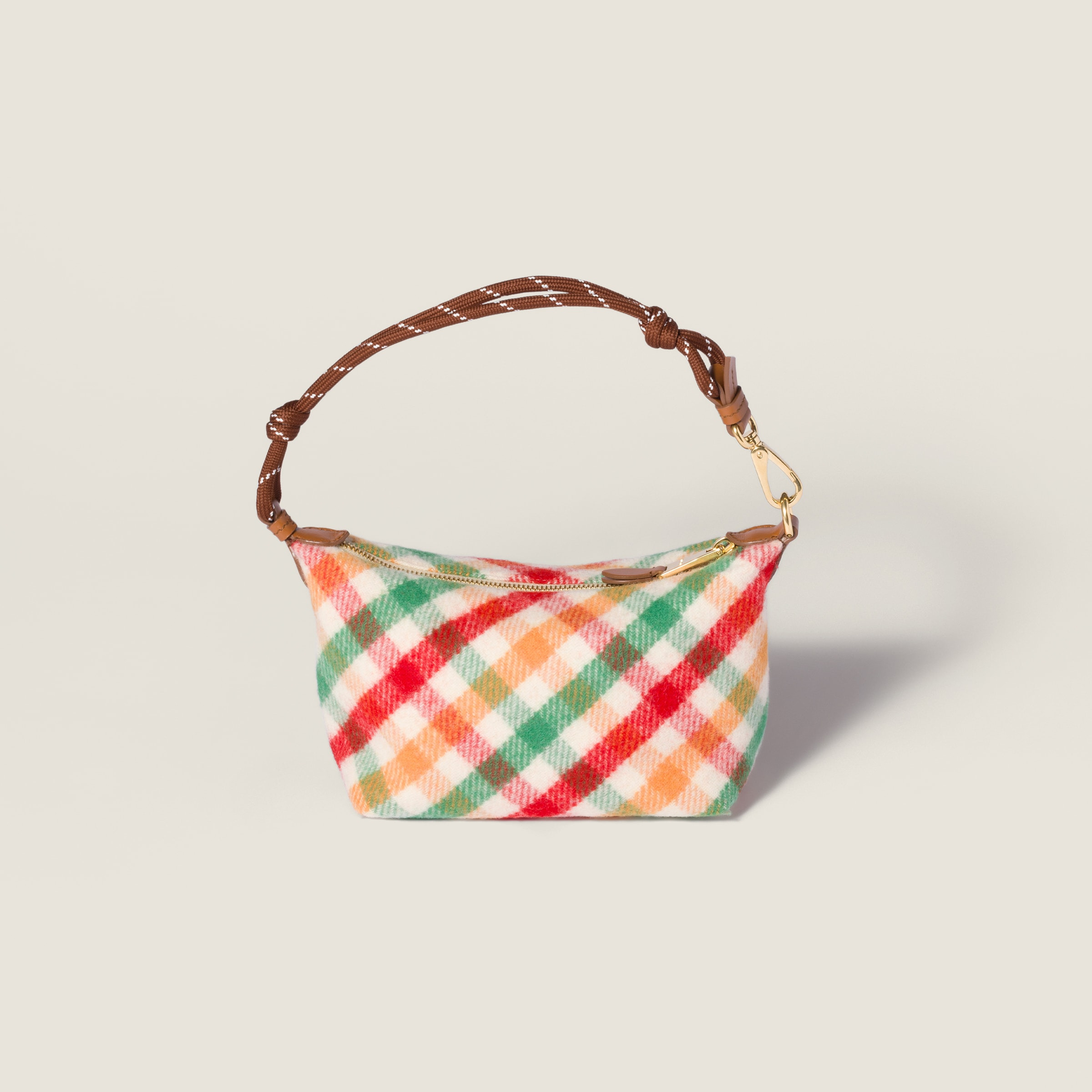 Plaid wool pouch - 3