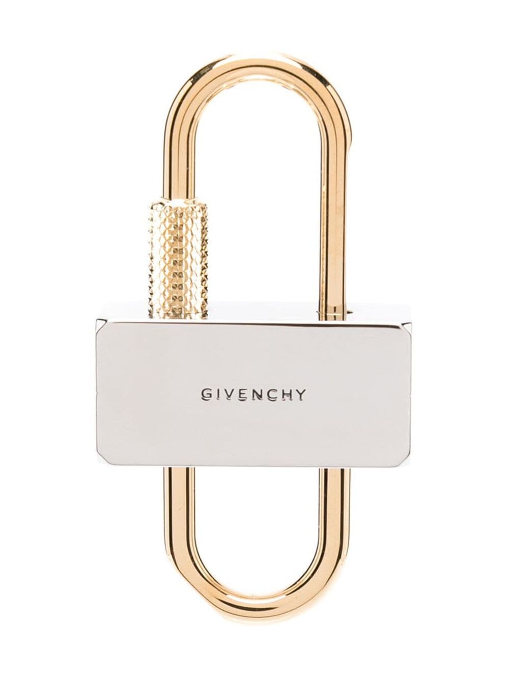 logo-engraved padlock keyring - 1