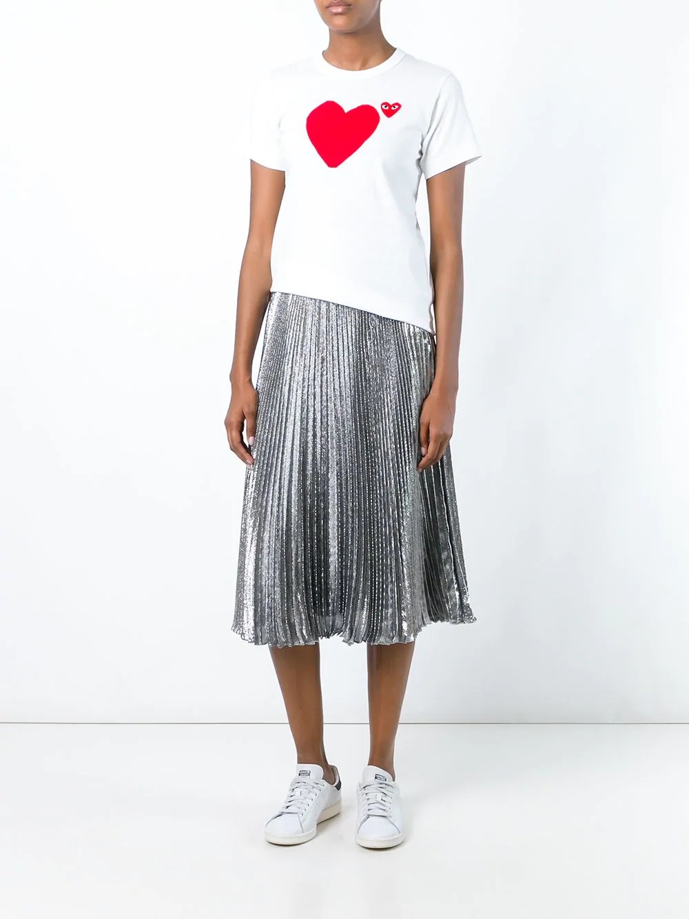 heart print T-shirt - 2