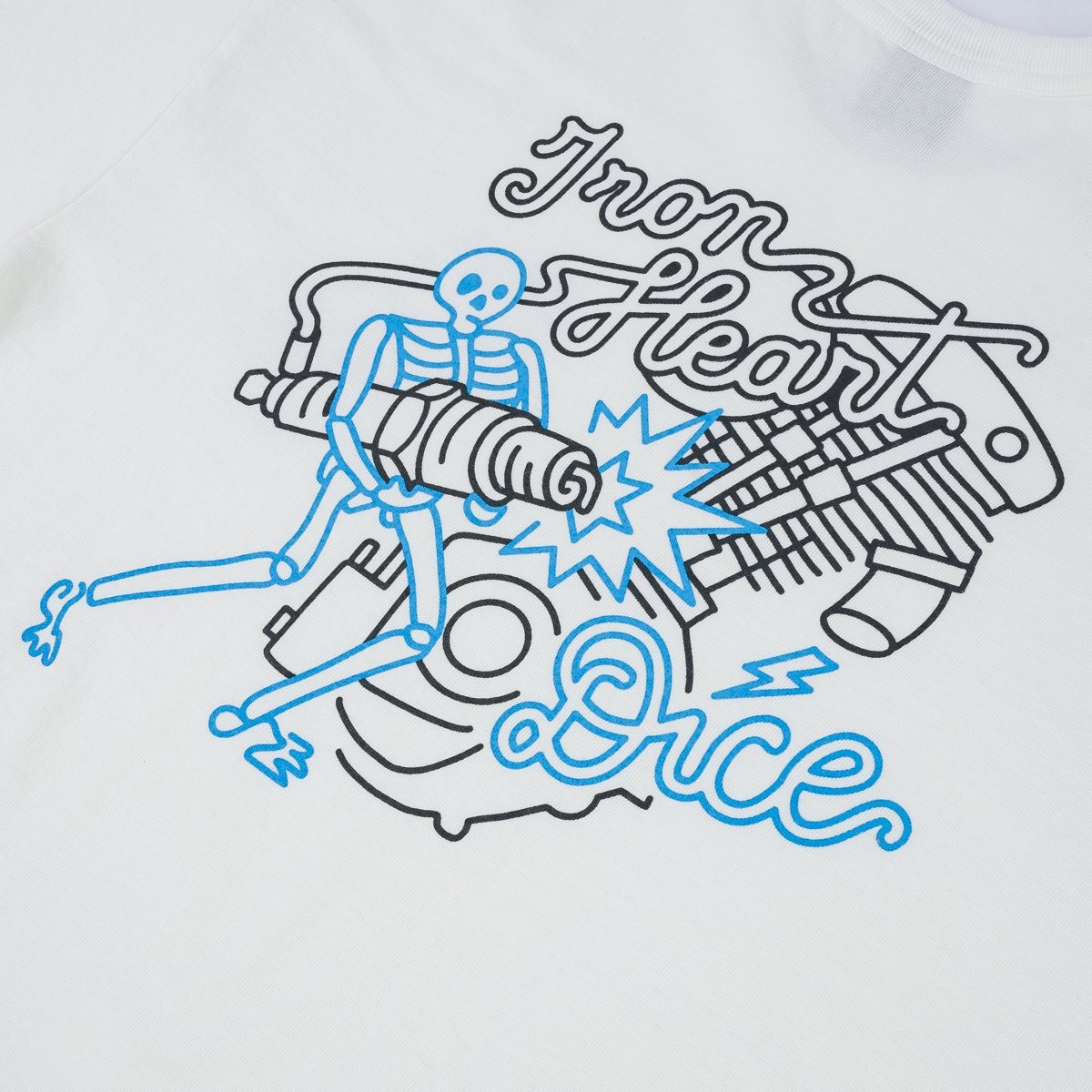IHT-IHxDM-01 Iron Heart x DicE x Giulio Miglietta Collaboration Printed 6.5oz Loopwheel Crew Neck T- - 6