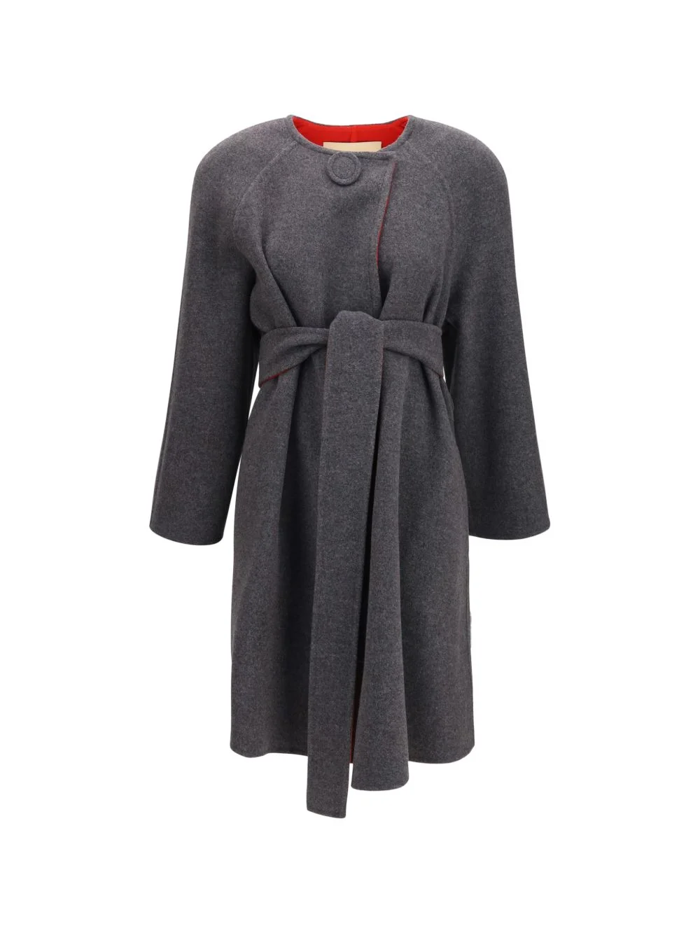 belted wool-blend coat - 1