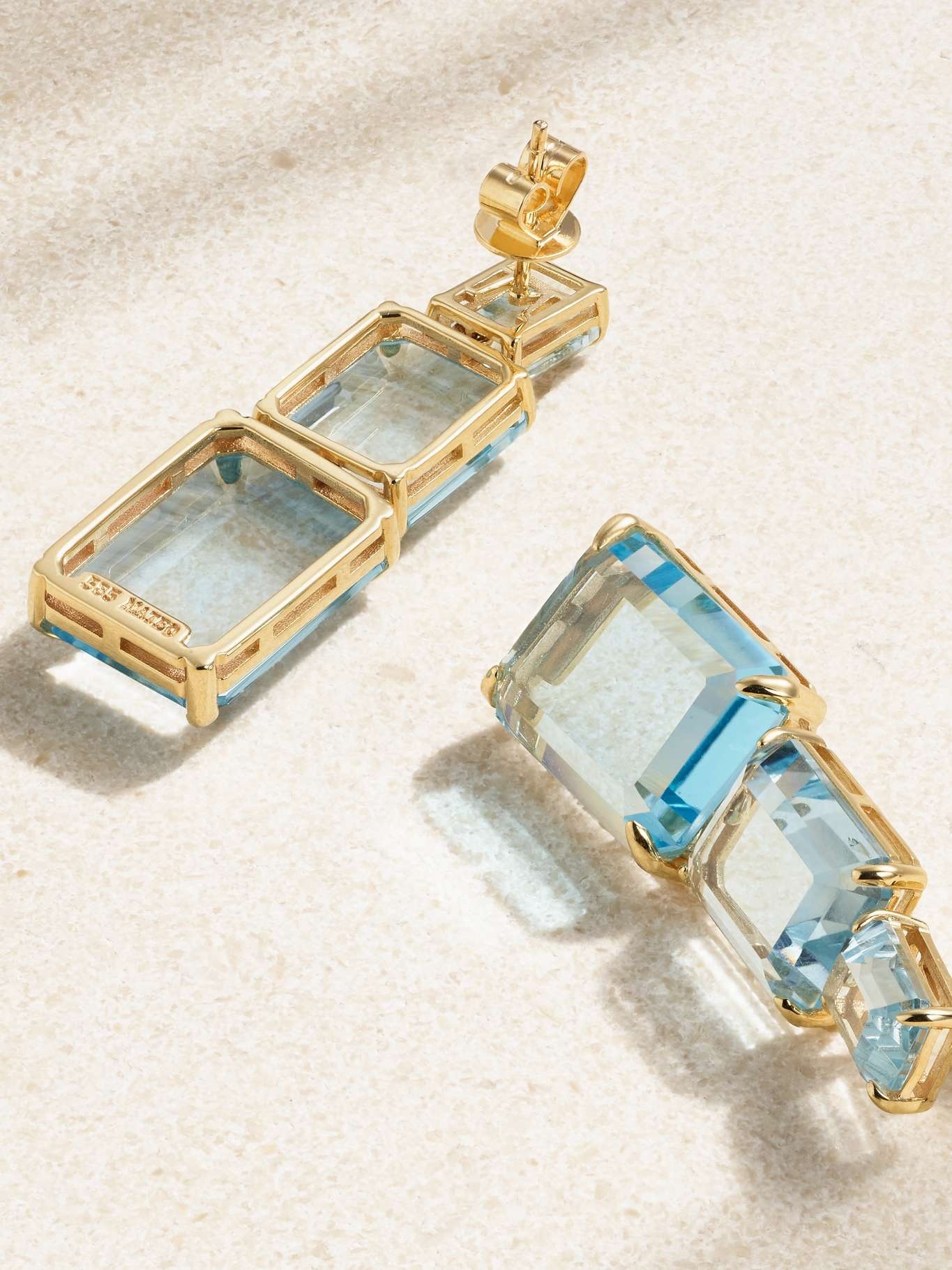 Arithmetic Composition 14-karat gold topaz earrings - 3