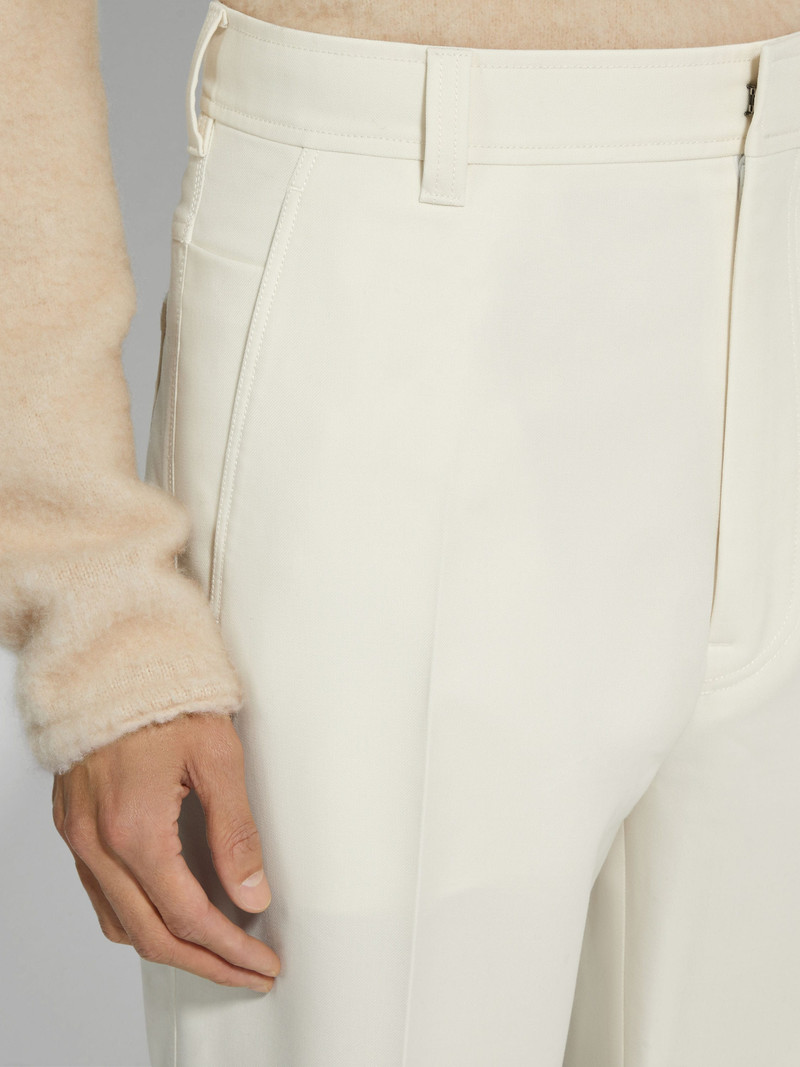 ZEGNA WHITE WOOL PANTS outlook