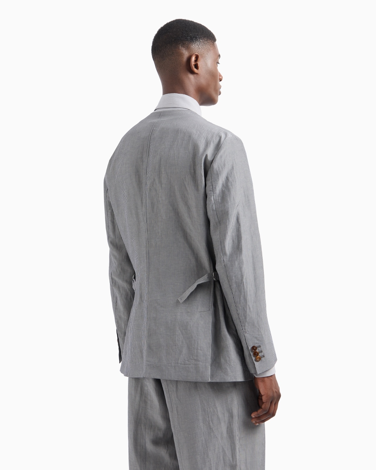 VISCOSE AND LINEN SINGLE-BREASTED JACKET - 3