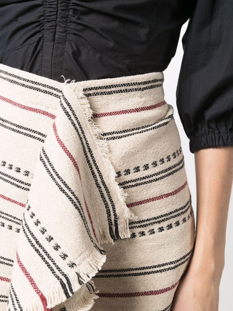 Jiloa draped-front striped skirt - 5