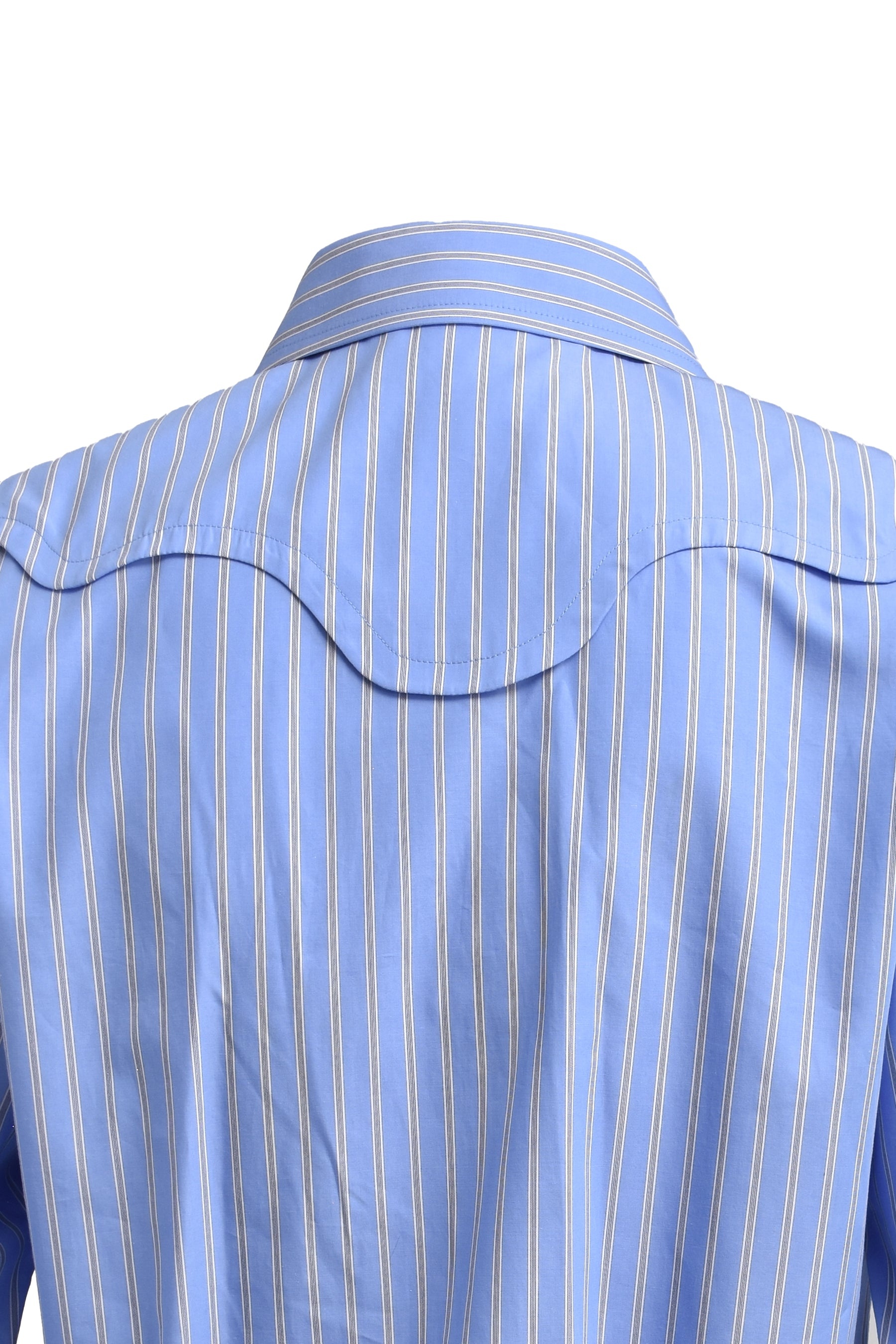 STRIPE COTTON SHIRT  / L.BLU - 5