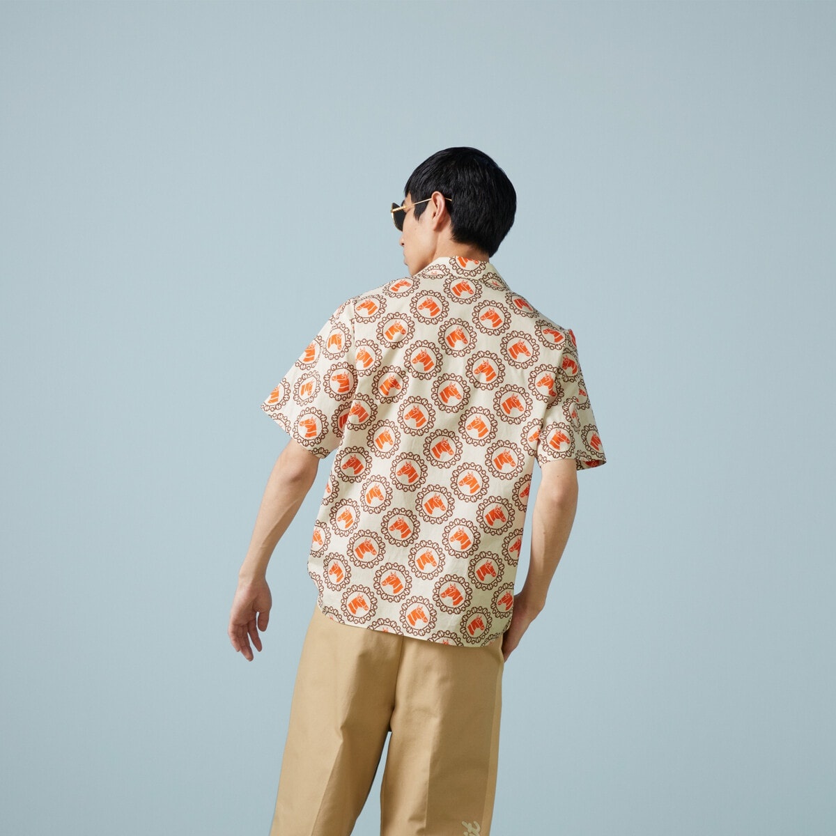 Cotton pant with Gucci embroidery - 6