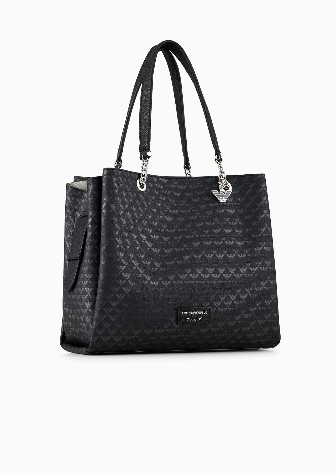 All-over eagle shopper bag with eagle charm - 2