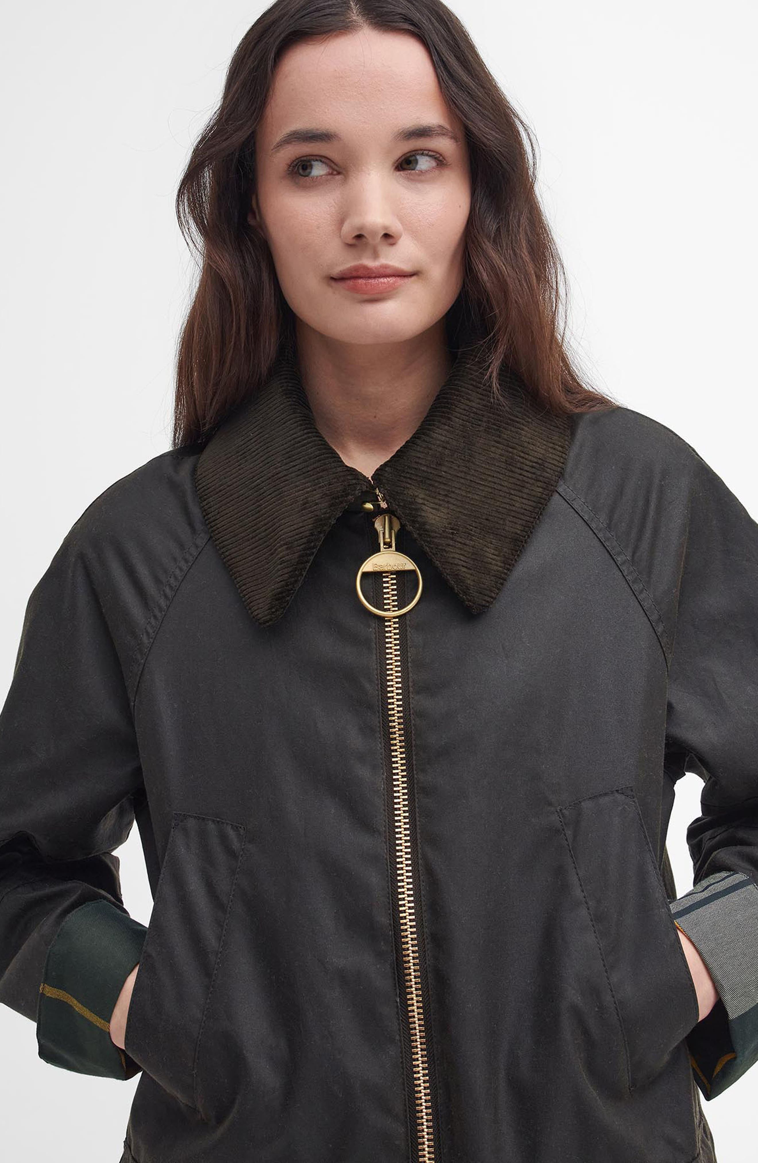 Barbour Allerston Water Resistant Waxed Cotton Jacket in Olive/ancient at Nordstrom - 8