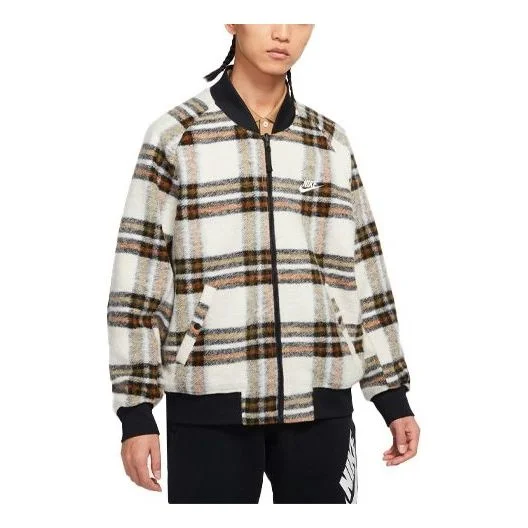 Men's Nike Plaid Reversible Loose Jacket Brown DR6864-104 - 1