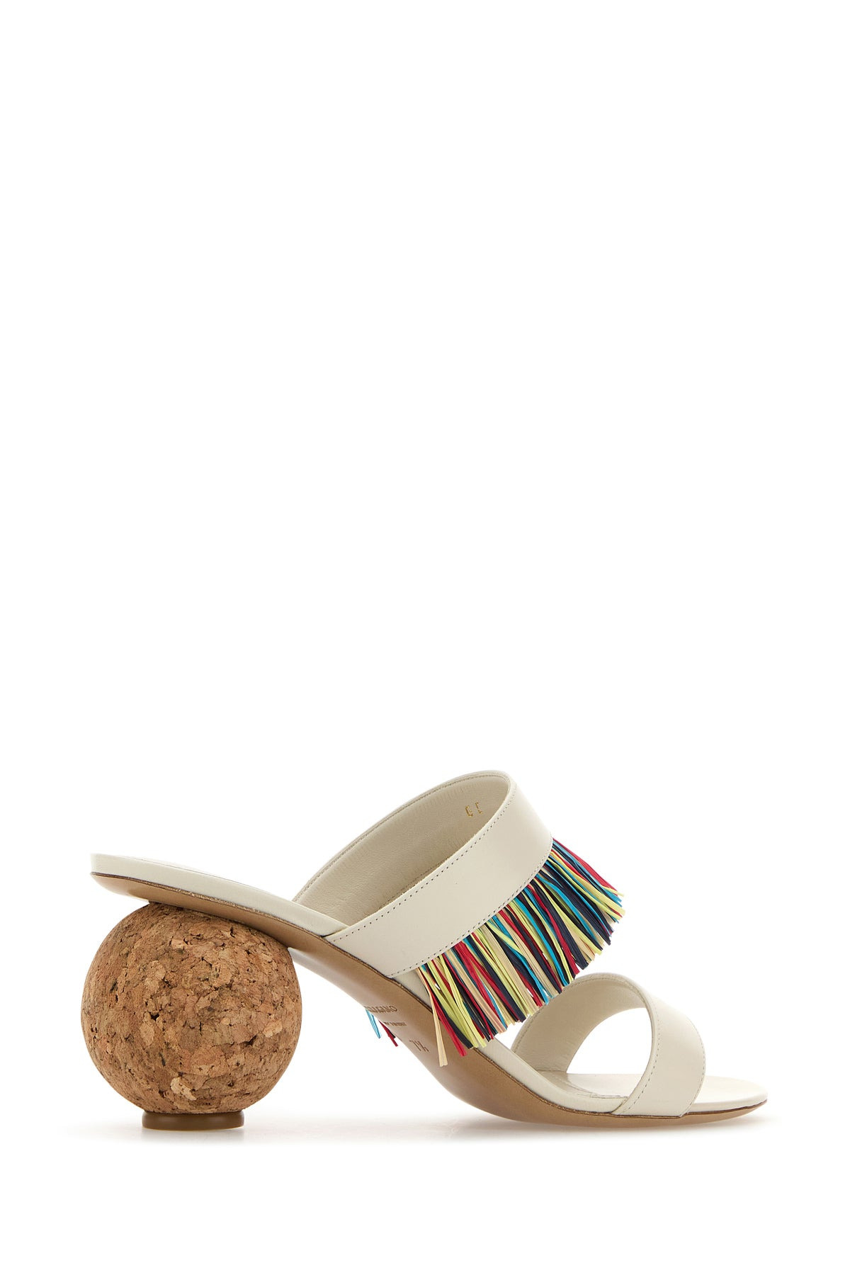 Ivory leather mules - 3