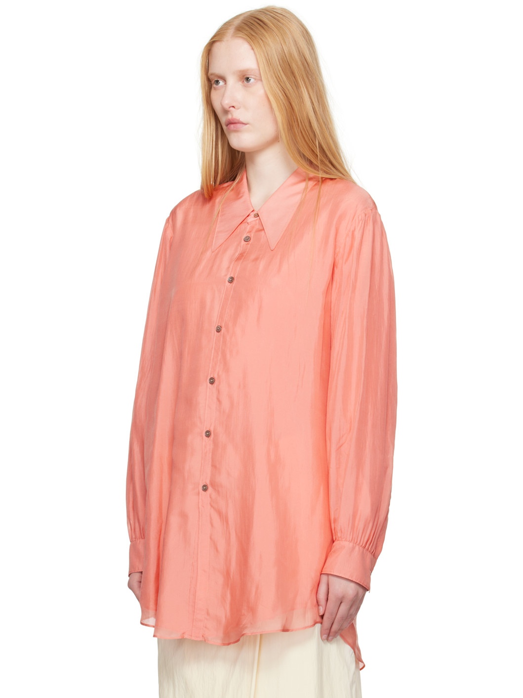 Pink Light Pointed Collar Shirt - 4