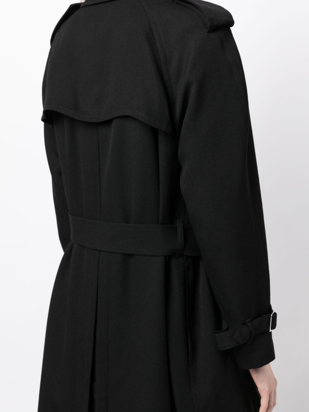 notched-lapels wool coat - 5
