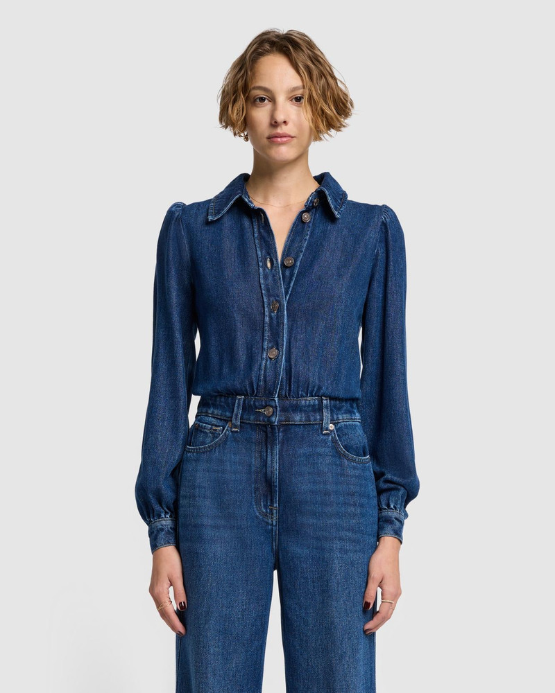 Denim Lustre Tailored Jumpsuit in Go Getter 3