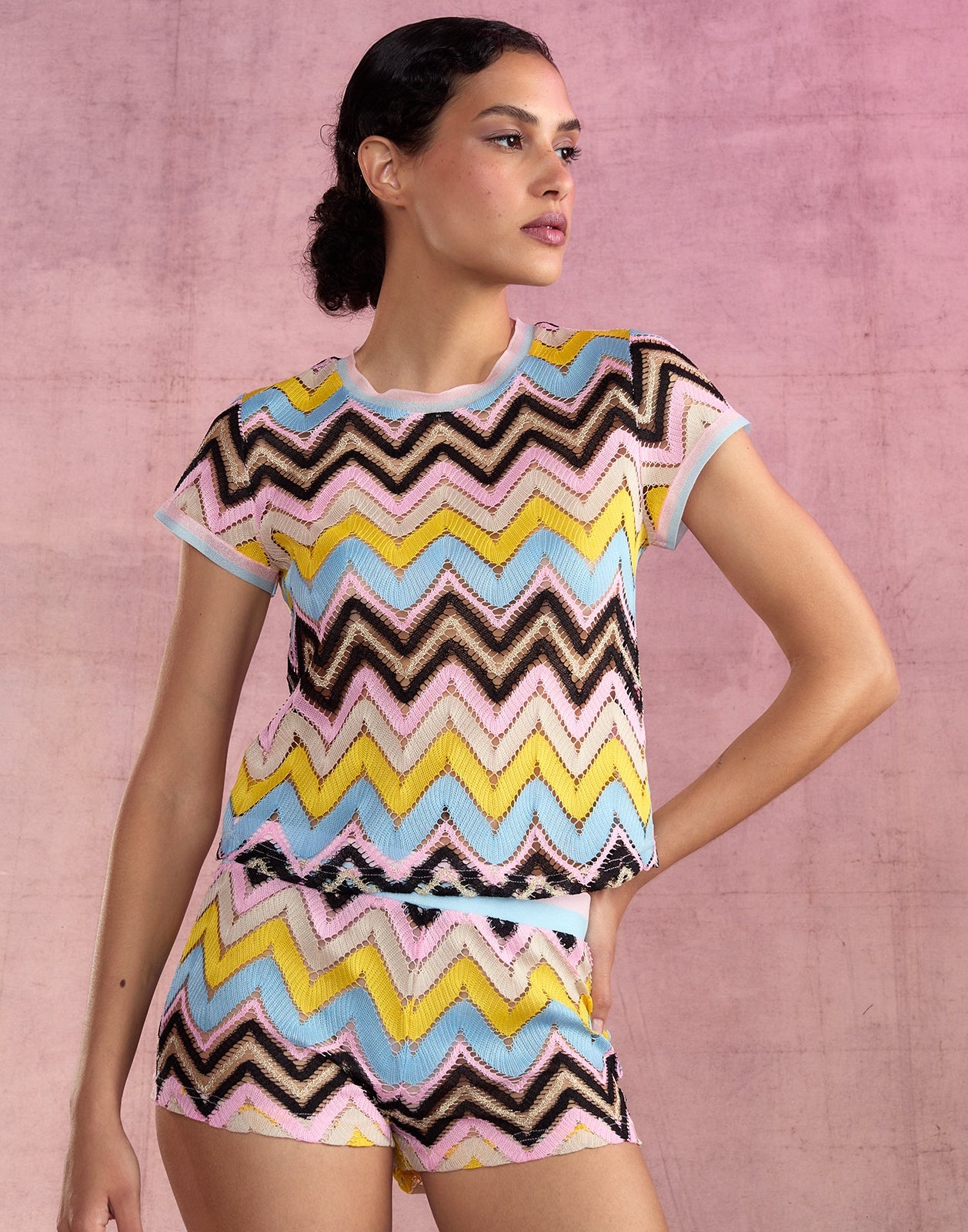Zigzag Knit Tee - 4