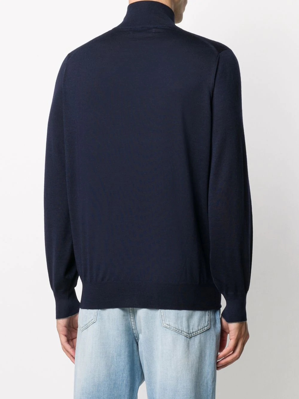 high-neck zip-through sweater - 4