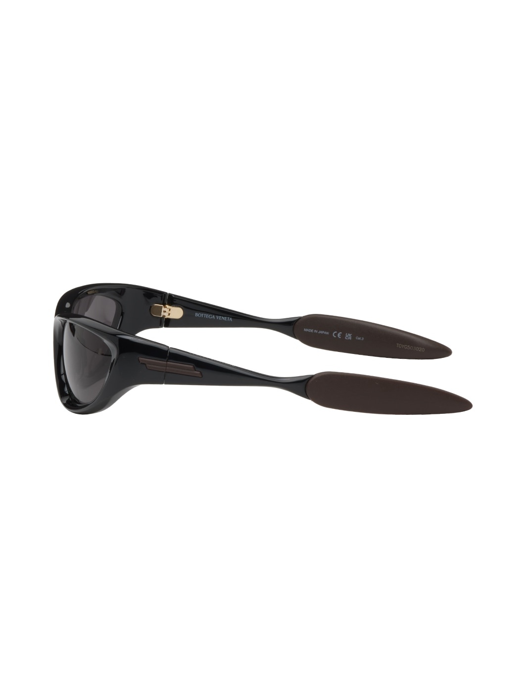 Black Cone Wraparound Sunglasses - 3