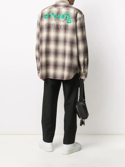 Raf Simons checked-print cotton shirt outlook