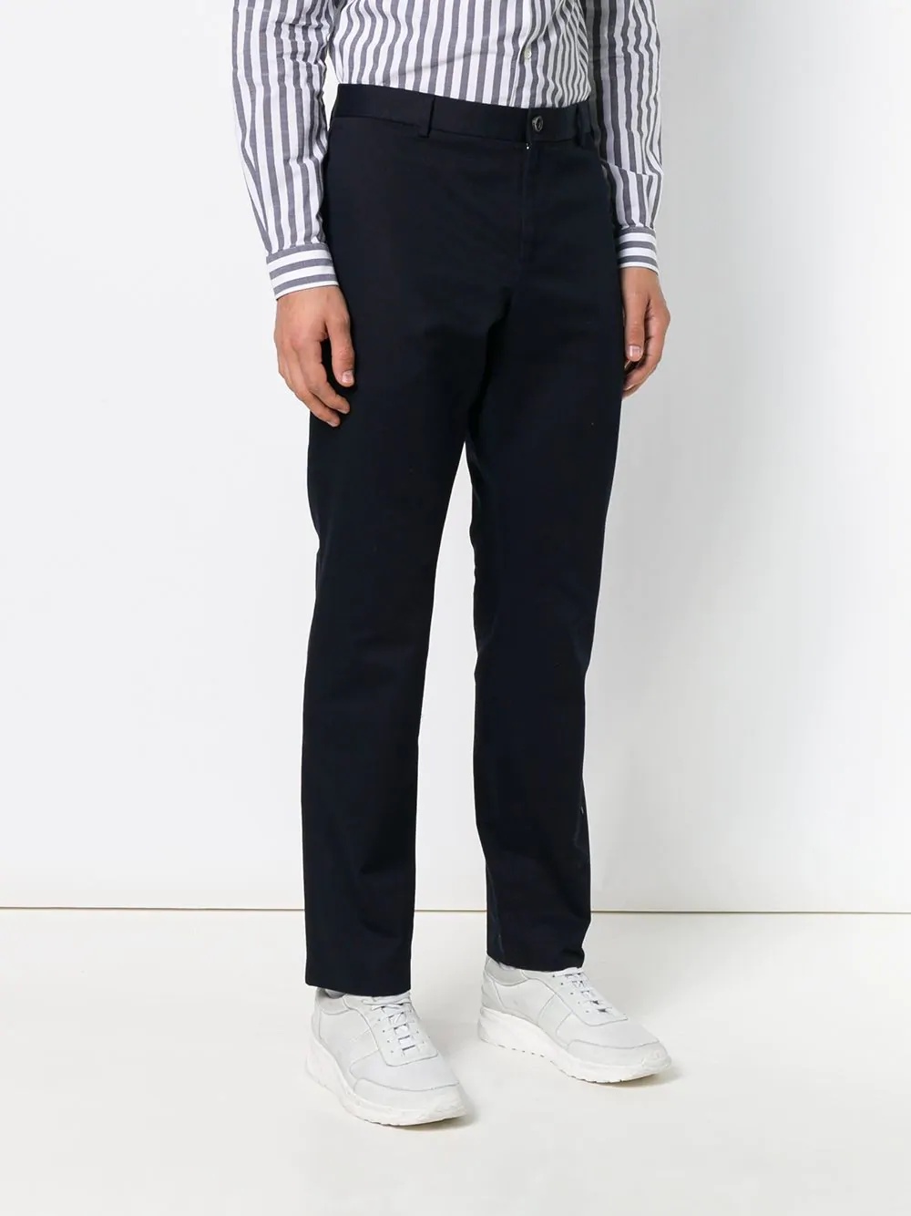 twill straight-leg trousers - 3