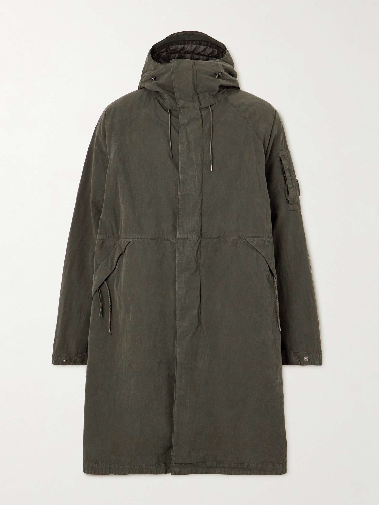 C.P. Company Logo-Appliquéd Garment-Dyed 50 Fili Hooded