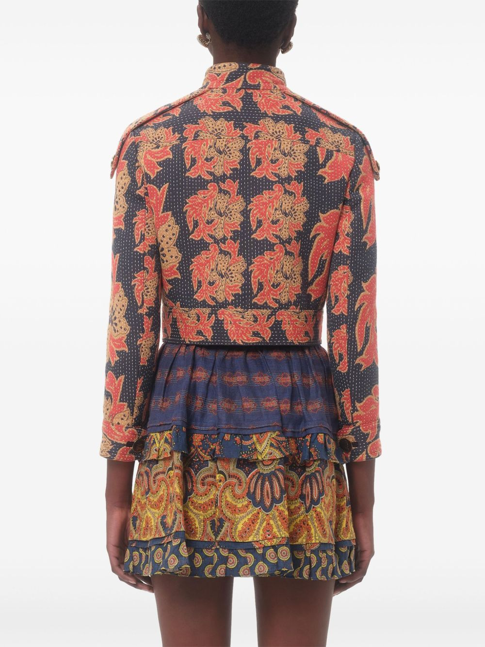 cropped jacquard jacket - 4