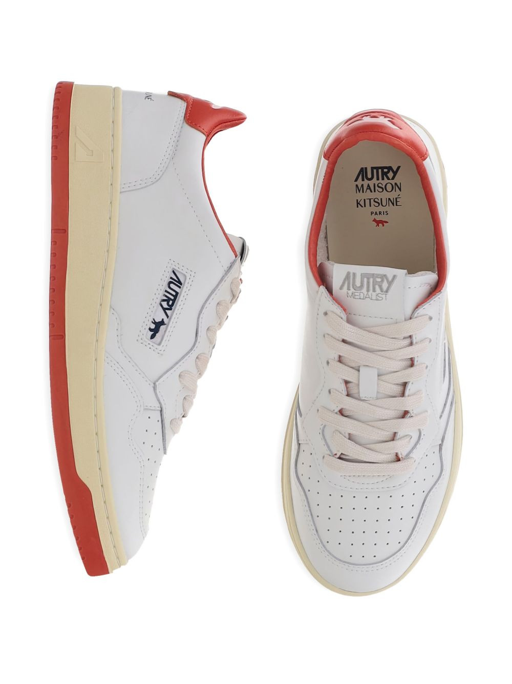 leather low-top sneakers - 4