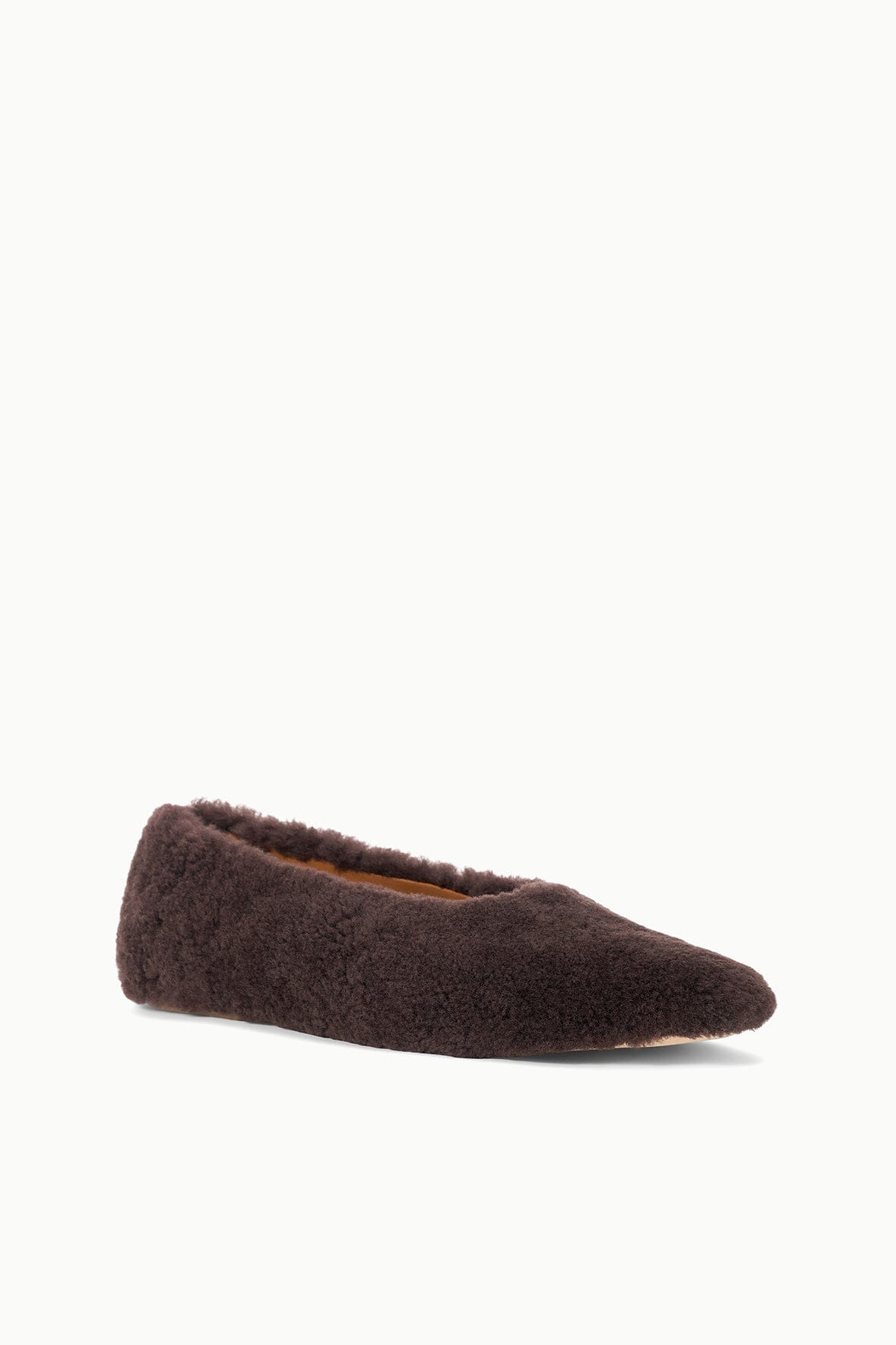 STAUD ALBA BALLET FLAT ESPRESSO SHEARLING - 3