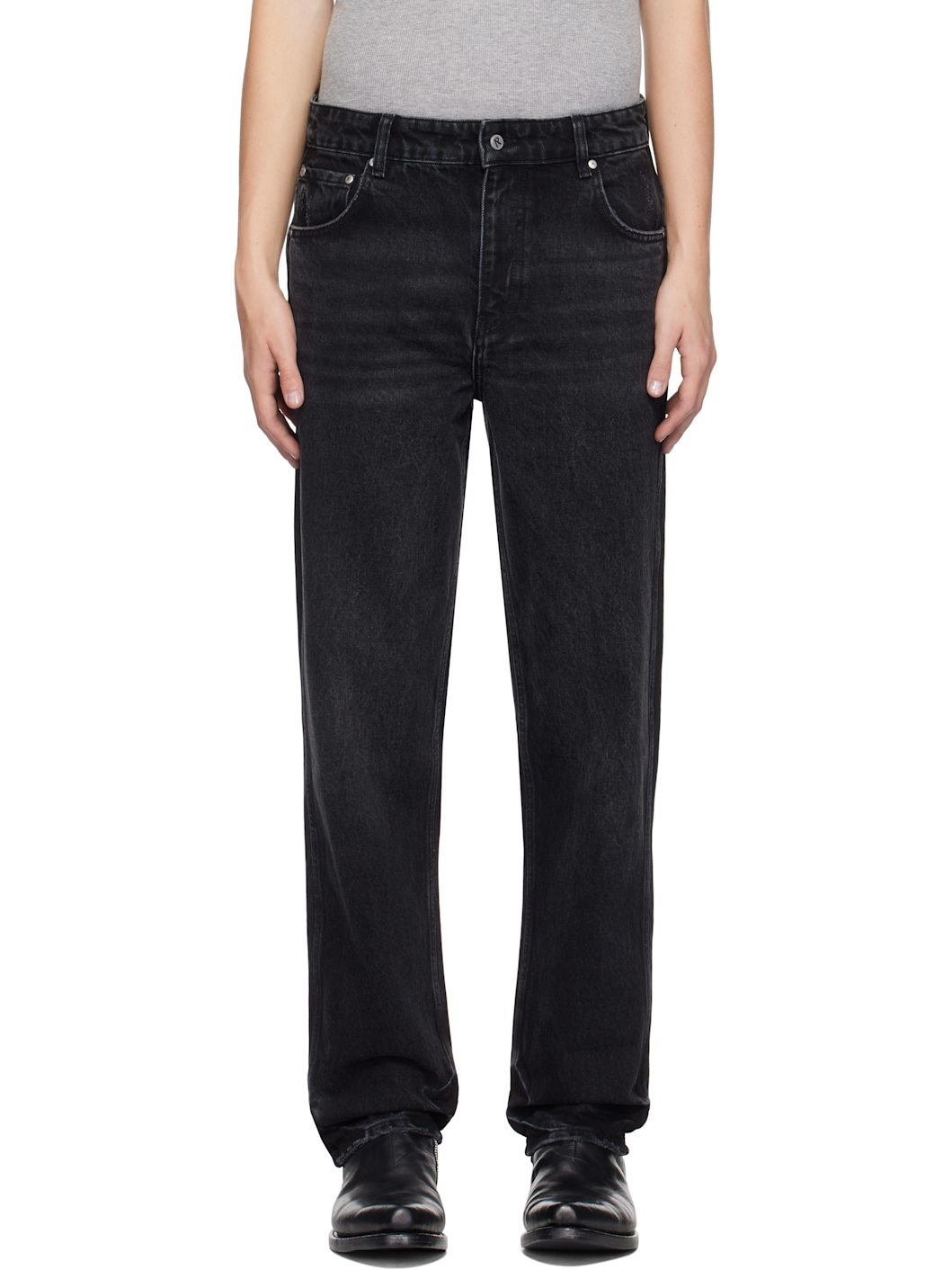 Black R2 Straight Leg Jeans - 1