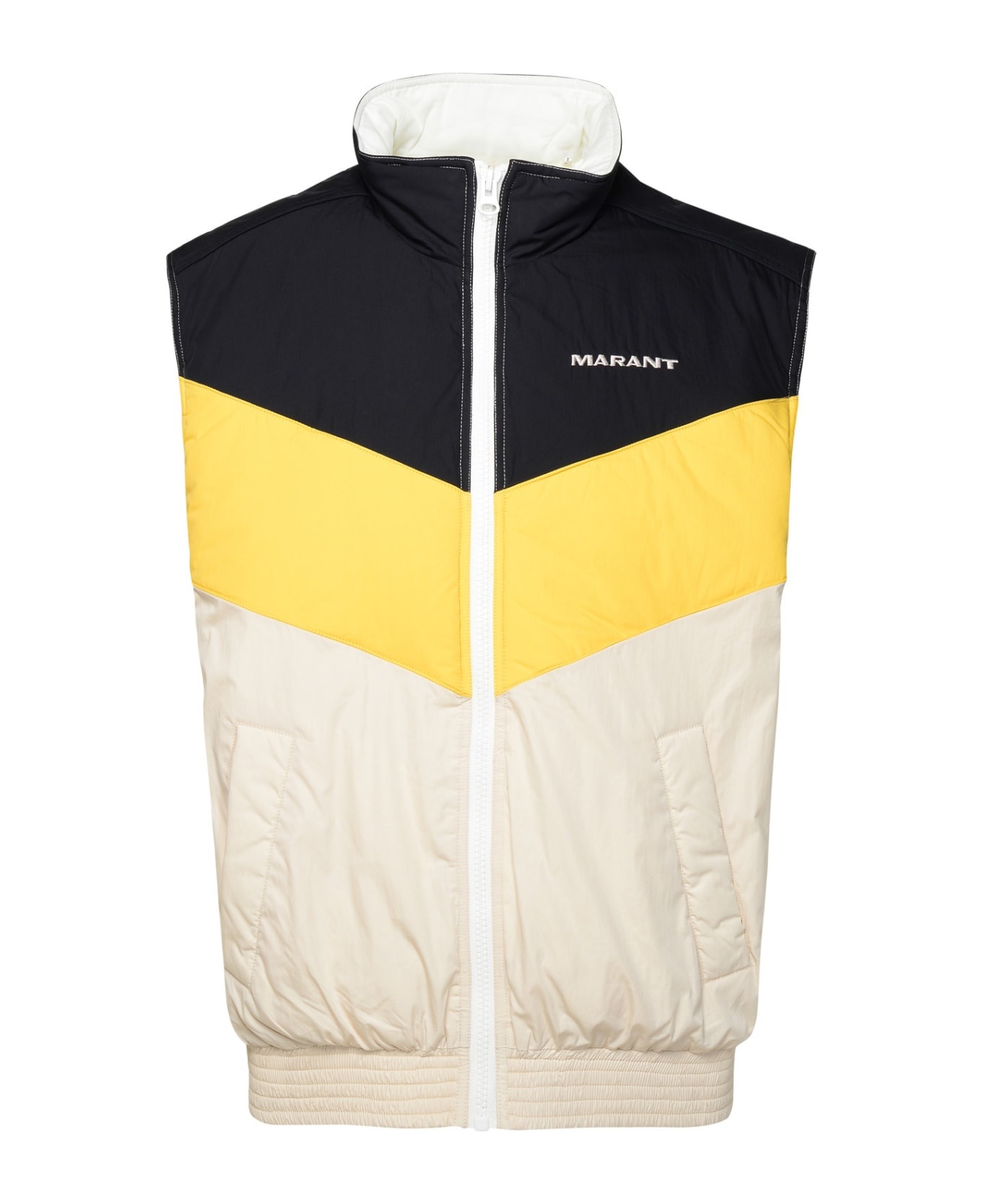 'bruce' Beige Cotton Blend Vest - 1
