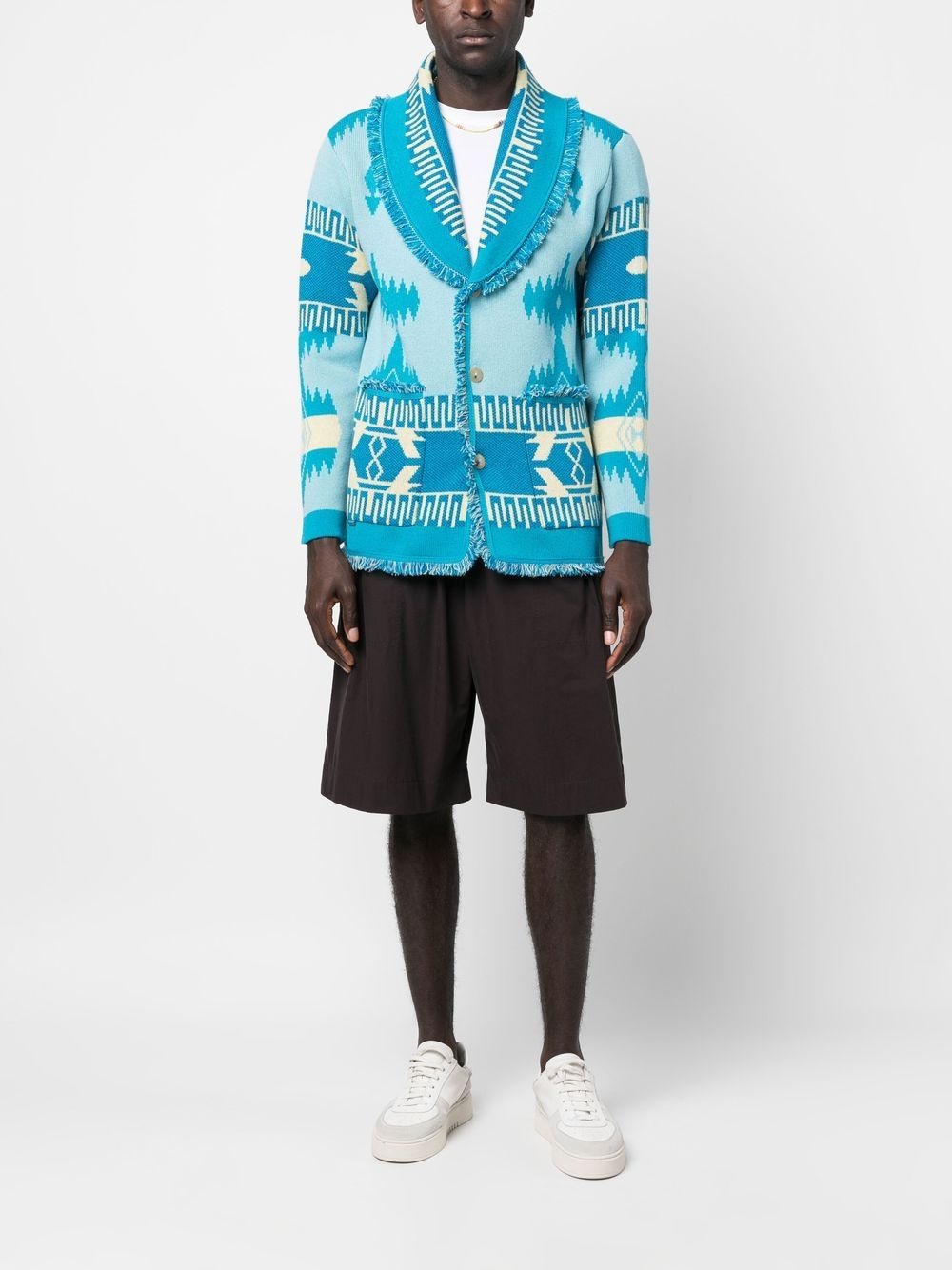 cotton-linen jacquard cardigan - 2