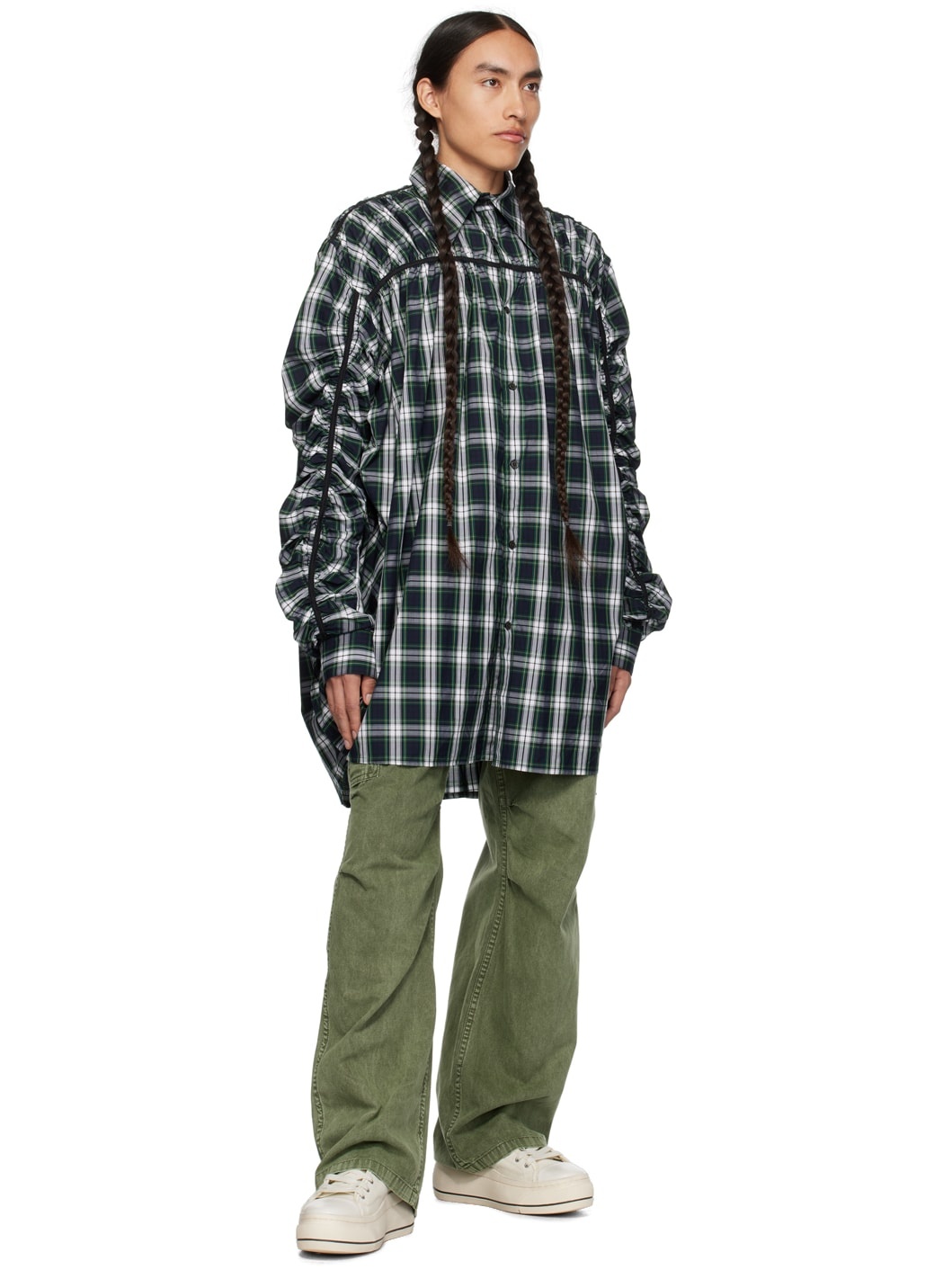 Navy & Green Check Shirt - 4