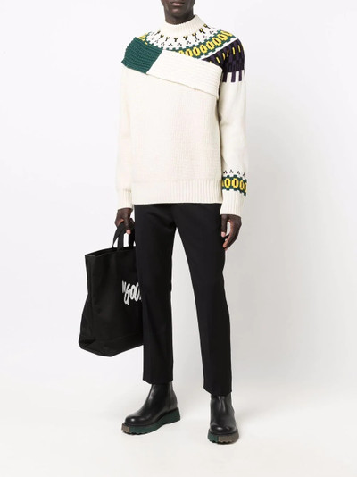 sacai intarsia-knit jumper outlook