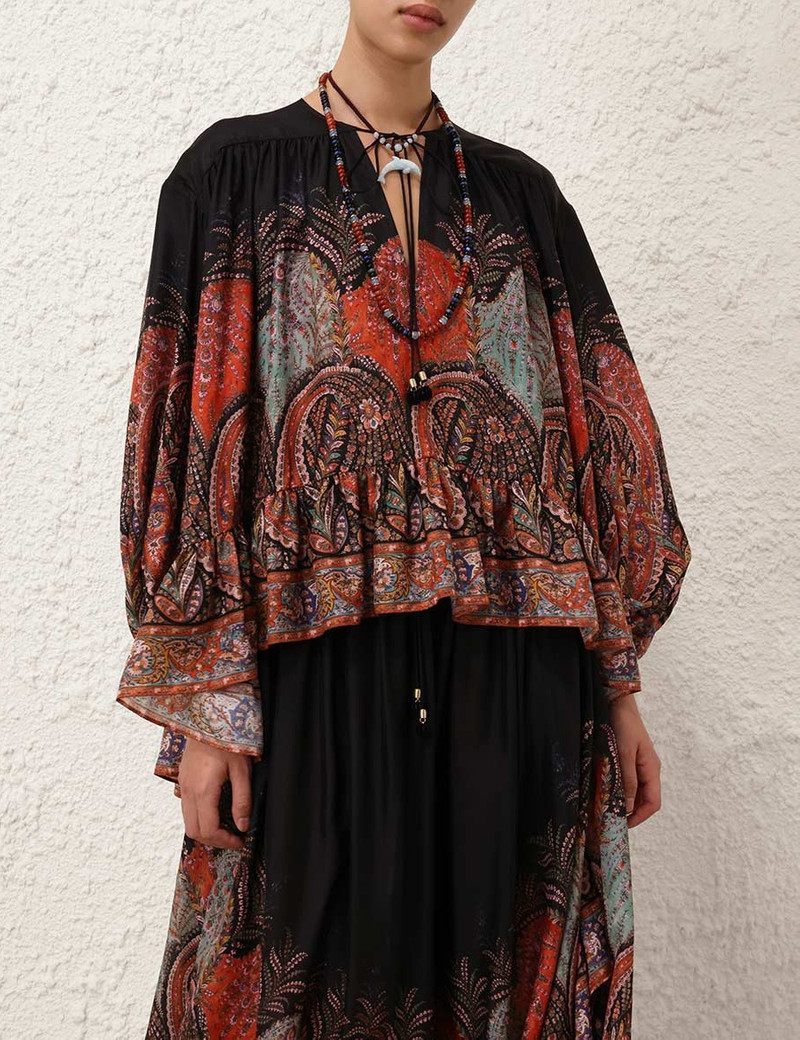 Zimmermann RHIANNON RUFFLE BILLOW BLOUSE outlook
