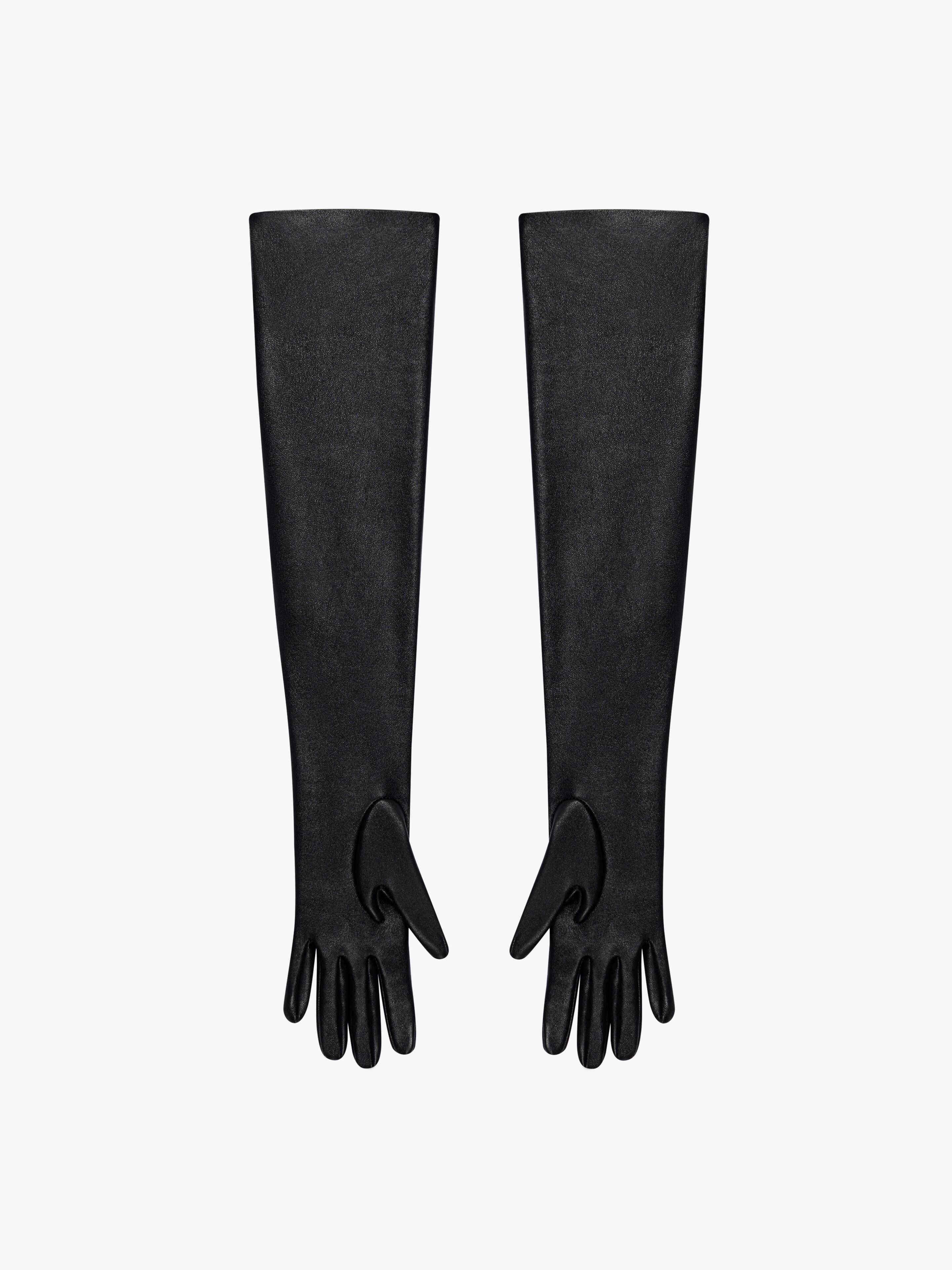 VOYOU LONG ZIPPED GLOVES IN LEATHER - 2