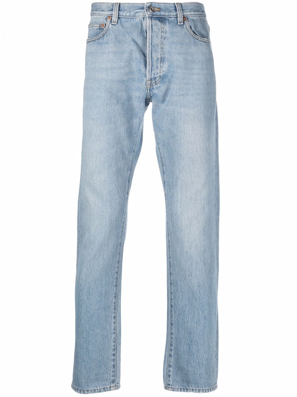 faded straight-leg jeans - 1