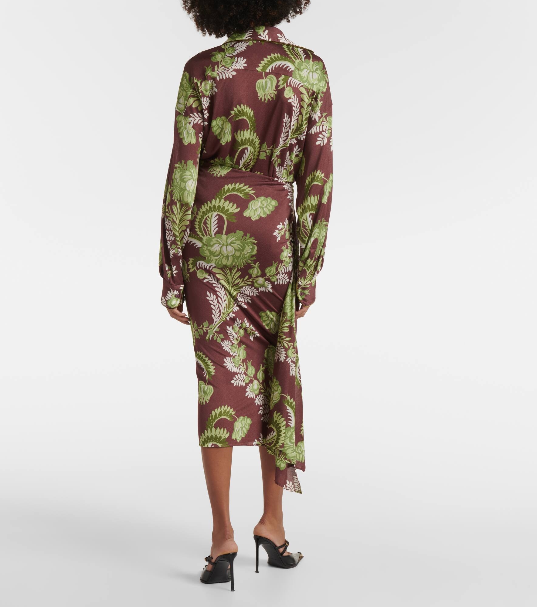 Floral draped midi skirt - 3