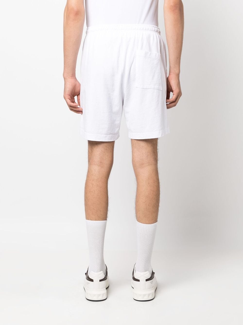 logo-print cotton track shorts - 5