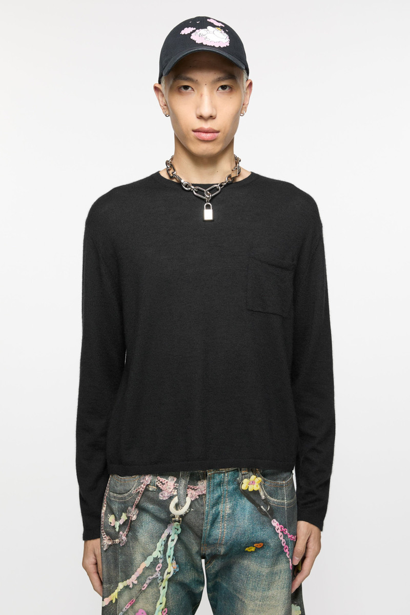 Acne Studios Crew neck jumper cashmere - Black outlook