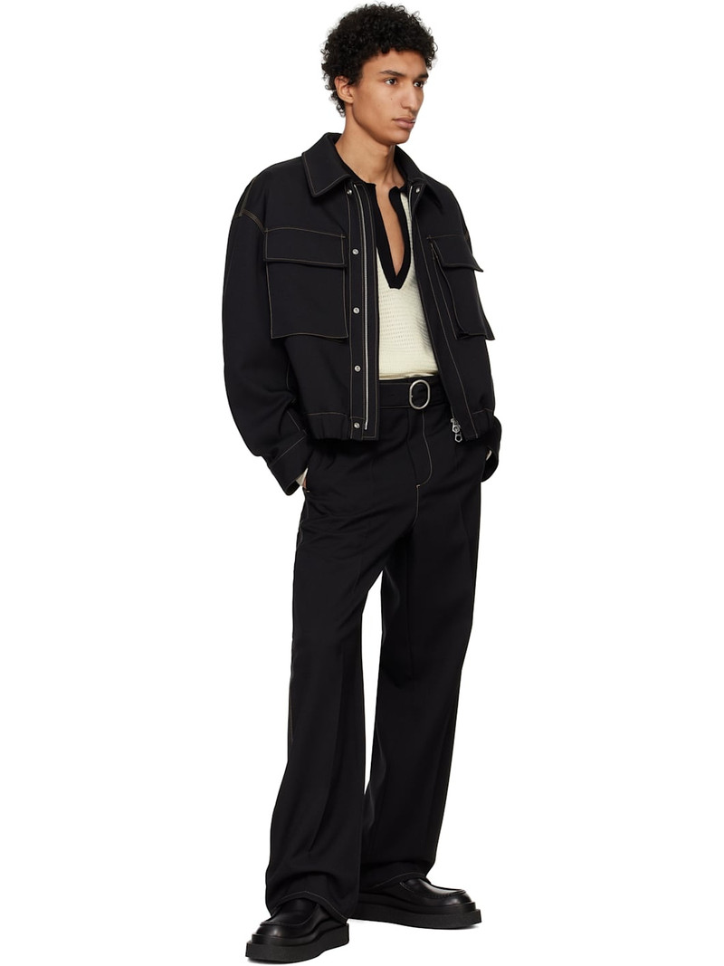 Jil Sander Black Low Lace-Up Boots outlook