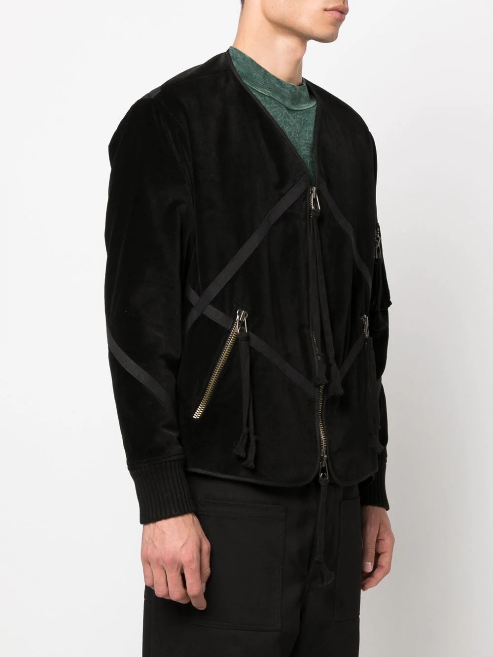 velvet patchwork jacket - 3