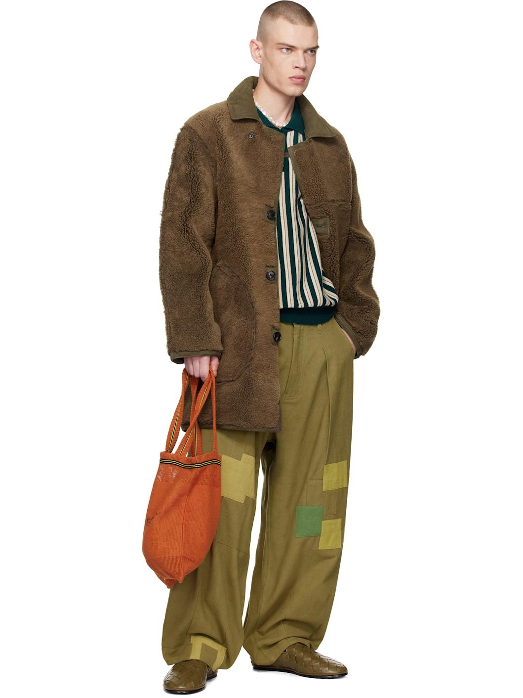 Brown Ranch Reversible Shearling Coat - 5