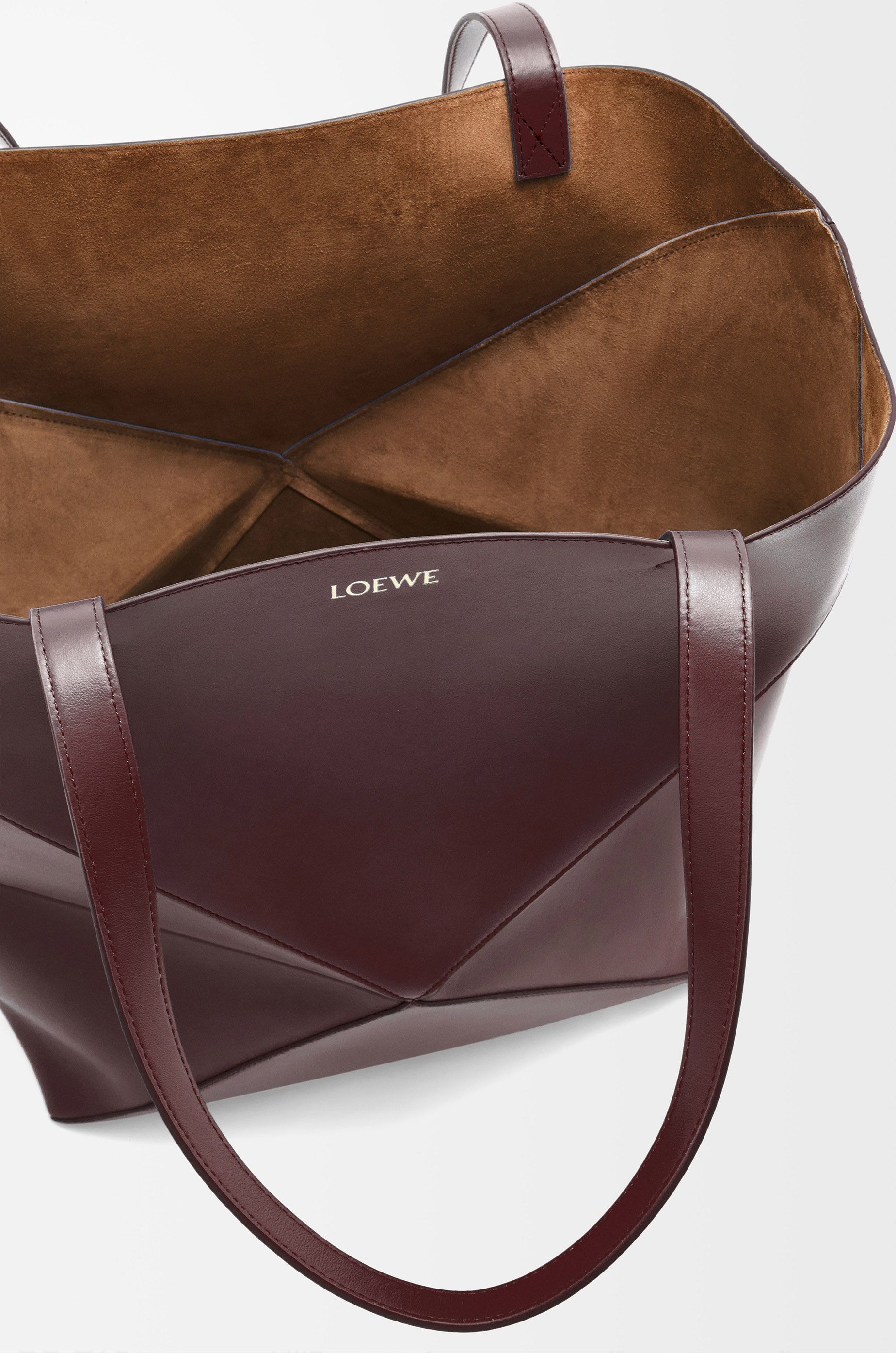 XL Puzzle Fold Tote in shiny calfskin - 9