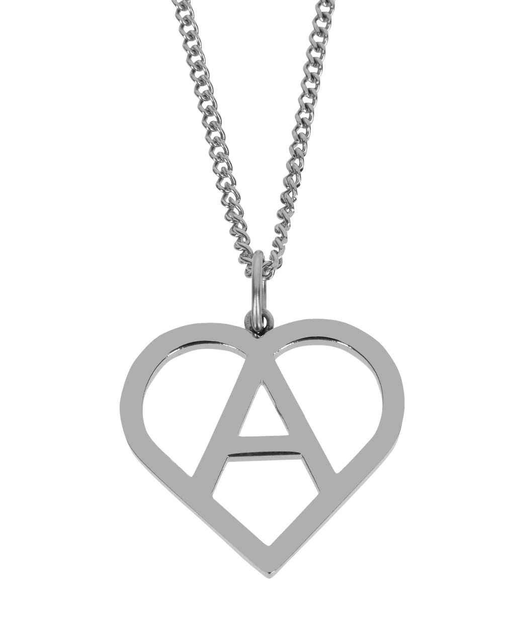 "A" HEART CHARM NECKLACE - 3