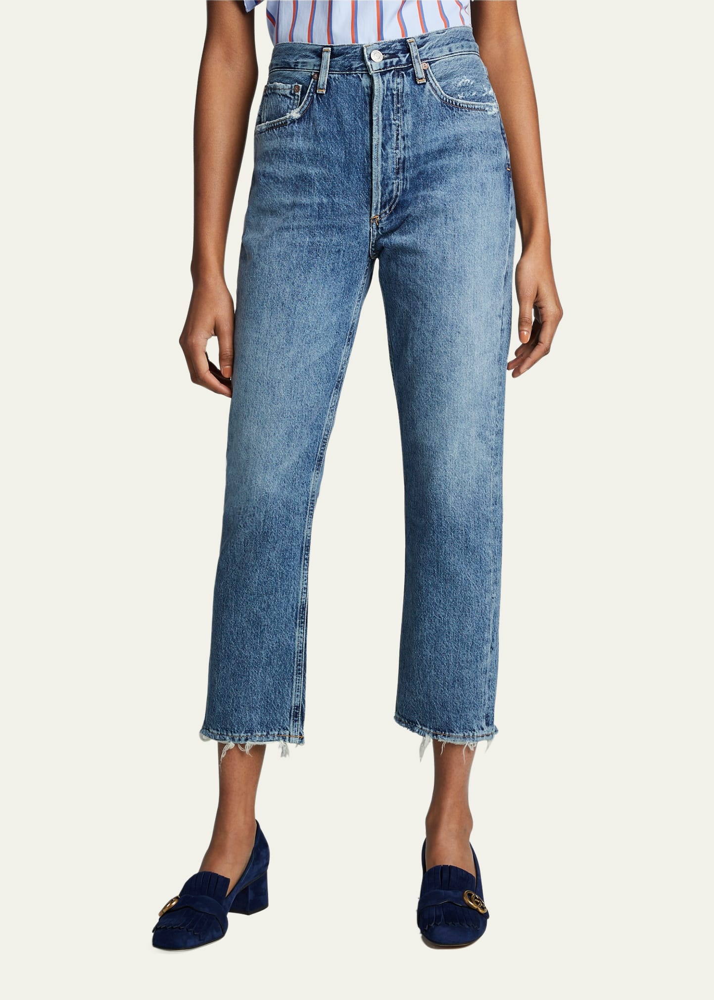 Riley High-Rise Straight Crop Jeans - 4