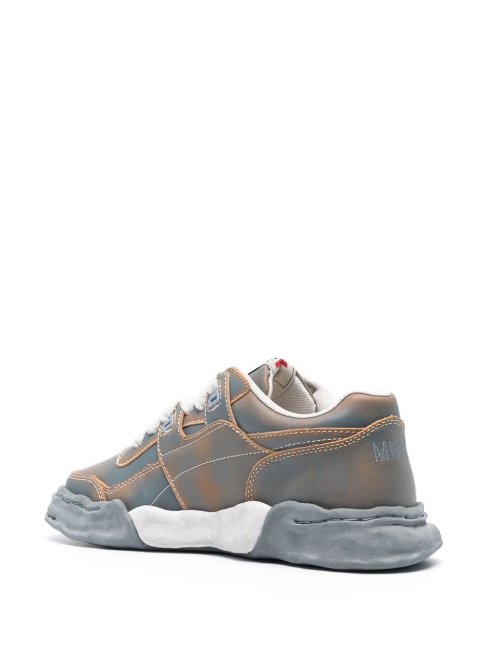 Parker faded-effect leather sneakers - 3